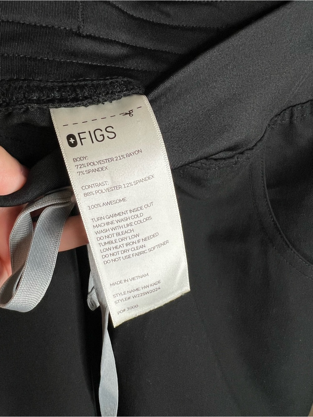 FIGS Kade High-Rise Straight-Leg Scrub Pant-Black - Medium - Picture 13 of 16
